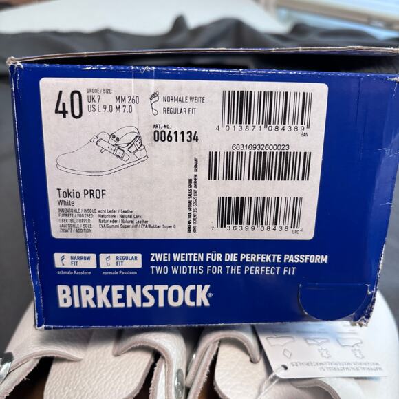 New Birkenstock Professional Clog Size EU 40, US W9, M7 White Natural Leather - Picture 7 of 9